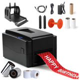 300DPI Thermal Label Printer for Garments & Ribbons, Desktop Foil & Flower Wrapping Printer, Thermal Printing for Custom Labels & Crafts