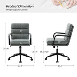 HOME Modern Faux Leather Home Office Chair with Tilt Lock & Metal Base