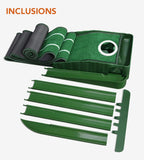 Golf Putting Mat Slim Compact 7.7-Inch Wide Single Hole – 8.5 Feet Long with Range Markers, Automatic Ball Return for Golfers Ascent