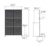 Kozyard Metal Privacy Screen 74" H x 47.2" W Decorative Outdoor Divider with Stand Panels Freestanding Screen