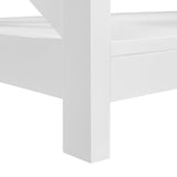 Yaheetech Wood 2-Tier White Coffee Table with Storage Shelf for Living Room, X Design Accent Cocktail Table, Simple Design Home Furniture, 39.5 x 20 x 18 Inches