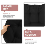 YARNOW Chair Seat Cushion with Fixing Strips Black Polyester 2pcs