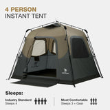 CAMEL CROWN Instant Tents for Camping 2-4 Person Tent Waterproof Easy Setup Sets Up in 60 Seconds Backpacking Tents with Carry Bag for Outdoor Hiking Sandy Brown
