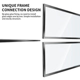 36" W x 73" H Shower Door, Shower Glass Panel for Open Walk-in Bathroom, Clear Tempered Glass Shower Screen,Matte Black Finish, No Need for Glue, 12 Grids