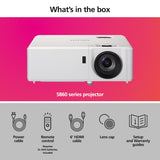 RICOH PJ WXL5860 Compact DLP Laser Projector | Bright 4,700 Lumens | Standard Throw | 30-300" Screen Size | Vertical Lens Shift