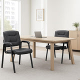 Naomi Home Faux Leather Guest Reception Chair with Armrests - Black
