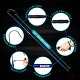 GAFFER SPORTFISHING Aluminum Fish Gaff Hook | Lightweight Fishing Pole with Sharp Stainless Steel Spear Hook | Ergonomic Foam Grips, Secure Lanyard | Saltwater & Freshwater Fishing Gaff | 54" Blue