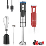 Liebe&Lecker Immersion Blender Handheld Cordless, 3 in 1 Cordless Hand Blender, 8 Speed Emulsion Blender Handheld with Whisk Milk Frother for Soup Smoothie