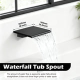 Midanya Shower System with Tub Spout,Bathtub Shower Faucet Set with Square Rainfall Head and Handheld Sprayer Wall Mount Tub Faucet Set with Valve and Trim Kit,8 Inch Matte Black