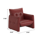 NessCarsti Faux Leather Lazy Chic Single Sofa Chair for Versatile Style,Red