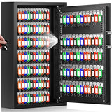 144 Keys Fireproof Key Cabinet, Anti-Theft Heavy Duty Key Lock Box with Key Tags