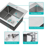 TSIBOMU 22" Kitchen Sink Drop in, 22" x 18" Single Bowl Sink Topmount 18 Gauge Stainless Steel Kitchen Sink (Brushed)