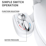 imio BD186 Bidet Attachment, Hot and Cold Water Bidet, Dual Nozzle, Self-Cleaning, Adjustable Water Pressure