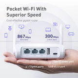 Secure Travel WiFi Router, AC1200 Dual Band Gigabit Ethernet Wireless Network, IPv6 USB 2.0 GL.iNet