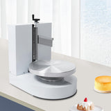 200W Automatic Cake Decorating Machine, 4-12 inch Birthday Cake Cream Spreading Machine Cream Smooth Coating Decoration Adjustable Speed w/LCD Display for Cake Shops, Dessert Shops (White)