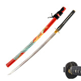 Hand Forged 1045 Carbon Steel Vermilion Crane Katana Full Tang Sword