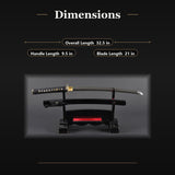 Dragon Wakizashi, 1045 Damascus Steel Hand Forged Full Tang Sword