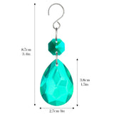 H&D HYALINE & DORA 3Inch Crystal Suncatcher Bauhinia Prisms Pendants 10Pcs Chandelier Crystals Replacement Hanging Sun Catcher Beads for DIY Arts Crafts Decor (Cyan Blue)
