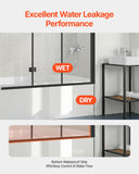 VEVOR Bathtub Shower Door, 51" W x 56" H, Frameless Foldable Hinged Shower Door, Tri-Fold Shower Glass Door with 1/4 in Tempered Glass Door, 180°Rotating and Folding Design, for Bathtub, Black