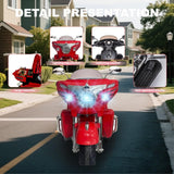 12V Electric Motorcycle for Kids Ages 3-8, 2 Seats Ride-On Motorbike with 3 Wheels, Bluetooth, USB, LED Light & Storage Box | Safe & Durable Kids Toy Vehicle, Red