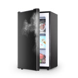 Black Upright freezer 3.5 Cu.ft, Compact Mini Freezer with Stainless Steel Reversible Door, 3 Adjustable Thermostat(23°F to -13°F)
