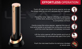 Levare - Electric Wine Bottle Opener, Rechargeable Automatic Cork Remover with USB Charging Base and Foil Cutter, Lithium Battery Powered, Ideal Gift for Wine Enthusiasts, Housewarmings, and Weddings