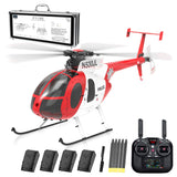 rcxperts YU Xiang F119S MD500 Remote Control Helicopter, 1/16 2.4G 9CH 250-Class 6-Axis Gyro Military RC Helicopter with 6G/3D Switchable Modes and Optical Flow for Adult(Red & White/4 Battery)