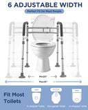 Toilet Safety Rails for Seniors, Adjustable & Foldable Toilet Frame for Elderly and Disabled, Handicap Toilet Handles Fits Any Toilet (350 lb)