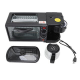 3-in-1 Breakfast Station with Coffee Maker, 4-Slice Toaster Oven, Non-Stick Griddle, 110V
