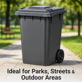 Getzi Gray 95-Gallon Wheeled Rectangular Trash Can
