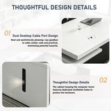 L Shaped Office Desk,1″Thick Tabletop,Large Office Desk with Storage Cabinet,Modern Computer Desk for Home Office
