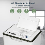 Wingwise Paper Shredder for Home Office, 60 Sheets Auto Feed, P-4 Cross Cut, 40 Mins Runtime, 52dB Quiet, 2.5m/min Shredding, 5.8 Gallon Bin, CD/Credit Card Shredder with Anti-Jam & Dual Modes