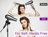 Purple River Hair Dryer Stand 20" to 63" Adjustable Blow Dryer Holder with Tripod and Universal Clip, Easy to Use, Hands Free Relieve Wrist Pain, Shoulder Periarthritis etc (Black)