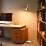High-end Gold Brass Floor Lamp Bright 12W LED Light, Adjustable in Three Colors and Height, Electroplated Iron Lamp Post,Exquisite Craftsmanship,Standing Lamp for Living Room Bedroom Office Reading