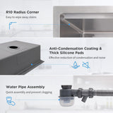 SANYCASA 30 Inch Undermount Kitchen Sink Superior Drain Kitchen Sinks 11 Gauge (3mm) Stainless Steel, Single Bowl Integrated Ledge Multifunctional Workstation Set -