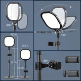 LitONES 2Pcs Desktop Video Conference Lighting for Zoom Meeting, Computer, Laptop, Work from Home with Nature Soft Light, Adjustable Brightness & Color Temp and Flexible Stand & Versatile Phone Holder