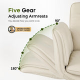 amseatec Criss Cross Chair with Armrests & Wheels, PU Leather Vanity Chair