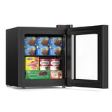 Electactic Mini Upright Freezer, 1.2 Cu.ft Compact Freezer with Glass Door Display, 7 Adjustable Temperature Settings (-10°F to -18°F), Quiet & Energy-Efficient, Black