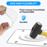 2 Pack Clear License Plate Covers, Unbreakable Anti-Yellowing Tag Protectors, Street Legal Universal Car Plate Holders with Hardware, Anti-Rattle Pads & Caps