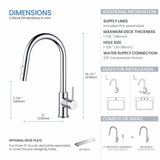 KIBI Circular Kitchen Faucet with Pull Down Sprayer | Single Handle High Arc Solid Brass Spout | Easy-to-Use Kitchen Sink Faucet with Dual Function | Chrome Finish, KKF2013