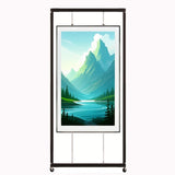 YXEDPBF Poster Display Stands With Wheels,Arts Easels Display Panel,Metal Advertising Shelf,Foldable Poster Boards,Wedding Sign Stand