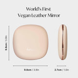 Fancii Mila 2 Compact Makeup Mirror with LED Light, Rechargeable, 10x /1x Magnifying, Tru-Glow Lighting System, Vegan Leather, Small Travel Mirror for Purses (Champagne Cream)