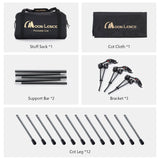MOON LENCE Height Adjustable Camping Cot - Supports 330 lbs, Portable Folding Bed with Leg Extenders for Camping, Hiking, Sleeping, 1 Pack, Black