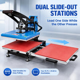 Double Station Heat Press Machine, 16x24in Dual Slide Out Auto‑Open Digital
