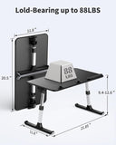 SAIJI Height & Angle Adjustable Laptop Stand for Bed, Lap Desk Bed Tray Table, Light Weight Foldable Portable
