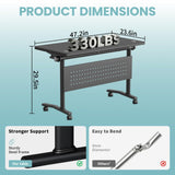 Folding Conference Table with Wheels, Flip-Top Mobile Training Table Modular Conference Room Tables, Space Saving Seminar Meeting Tables for Office School Business Classroom(Modilan 4PCS 47.2in)