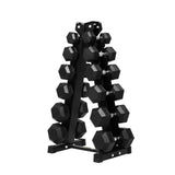 RITFIT Rubber Hex Dumbbells Set with Rack, 180-780LB Heavy-Duty Cast Iron Core, Knurled Chrome Handle, Space-Saving Storage Rack for Home Gym Strength Training