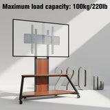 Velorantia Rolling Floor TV Cart Height Adjustable for 60 to 100 Inch TVs