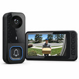 TKMARS Doorbell Camera Wireless No Subscription with 4.5" Monitor Screen