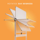 Rolling Dry Erase Board 48 x 36 - Large Portable Magnetic Whiteboard with Stand - Double Sided Easel Style Whiteboard with Wheels - Mobile Standing Whiteboard for Office, Classroom & Home KAMELLEO